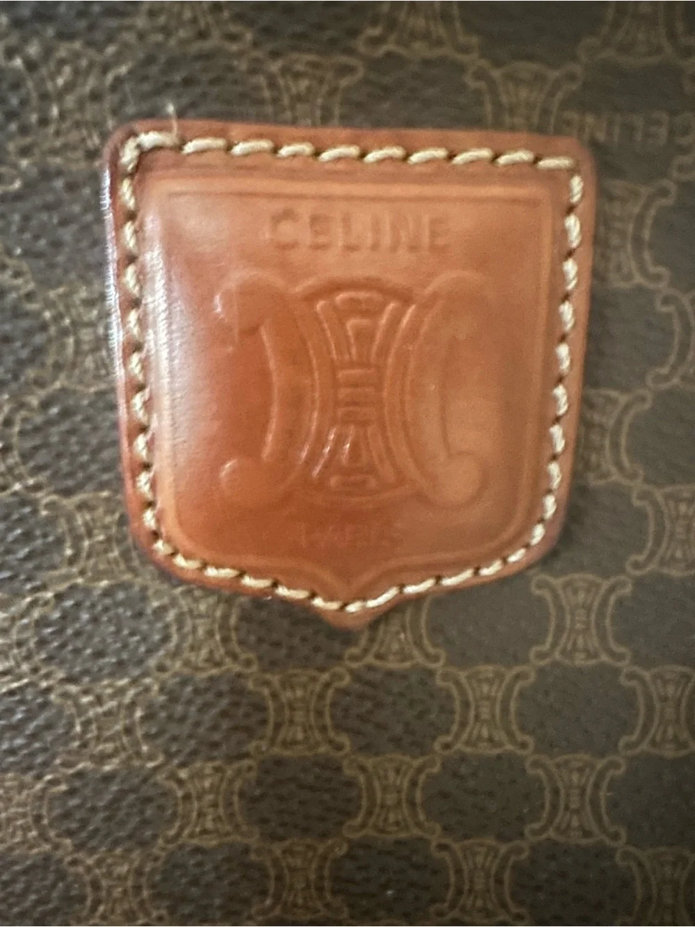 Celine macadam Brown Patterned Leather Travel Briefcase